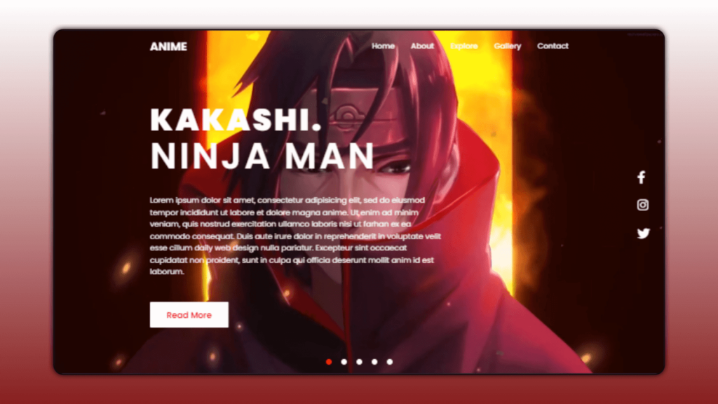 Background Video Slider HTML CSS JAVASCRIPT | Responsive Anime Website Design