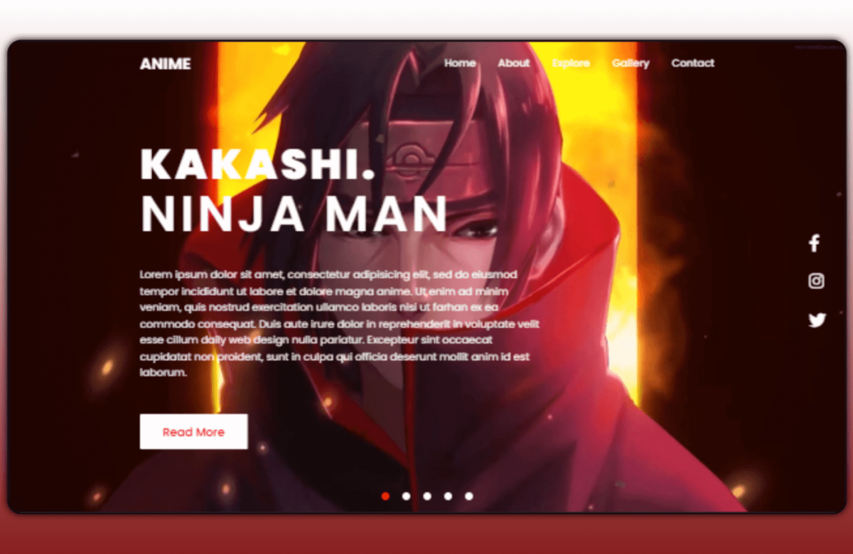 Background Video Slider HTML CSS JAVASCRIPT | Responsive Anime Website Design