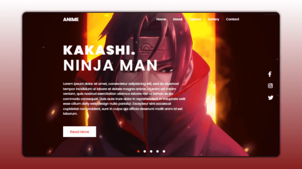 Background Video Slider HTML CSS JAVASCRIPT | Responsive Anime Website Design