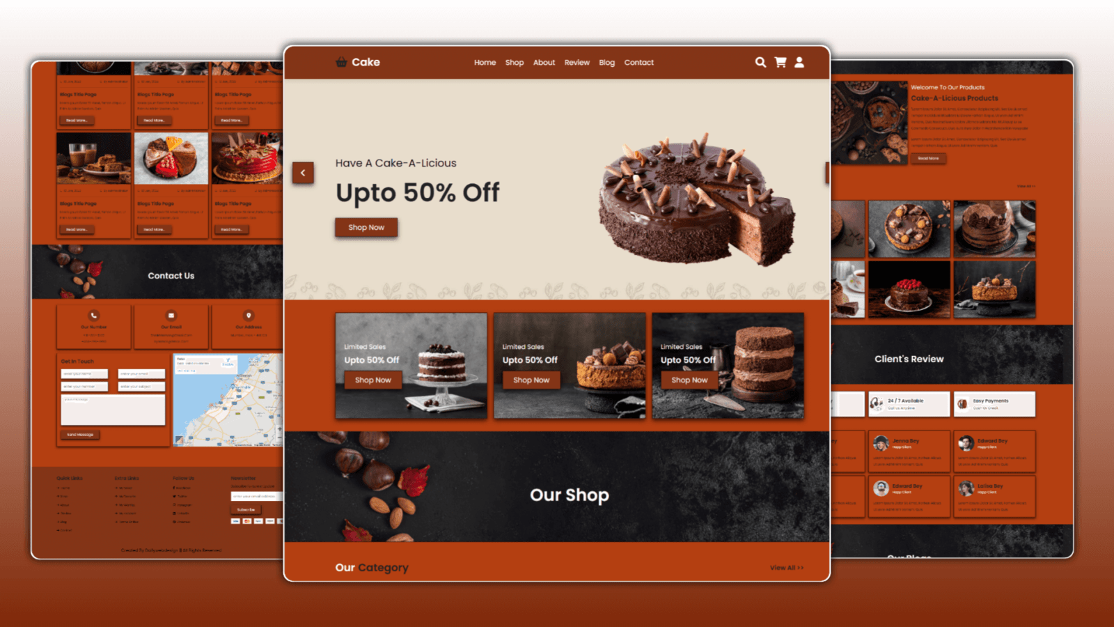 Online Cake Shop Website Design Using HTML CSS And JAVASCRIPT With Source Code