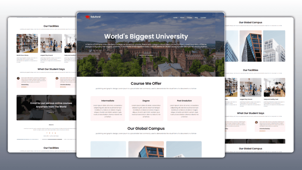 how to create a complete responsive multi-page education/school website using HTML, CSS, and JavaScript.