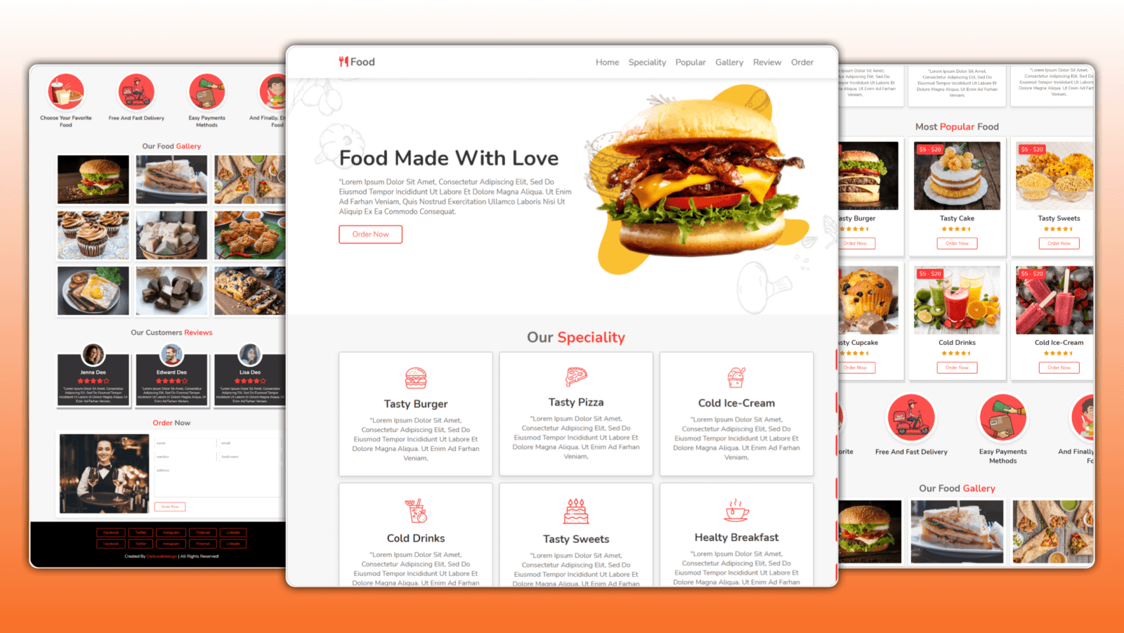 Design online food delivery website Design using HTML CSS & JAVASCRIPT