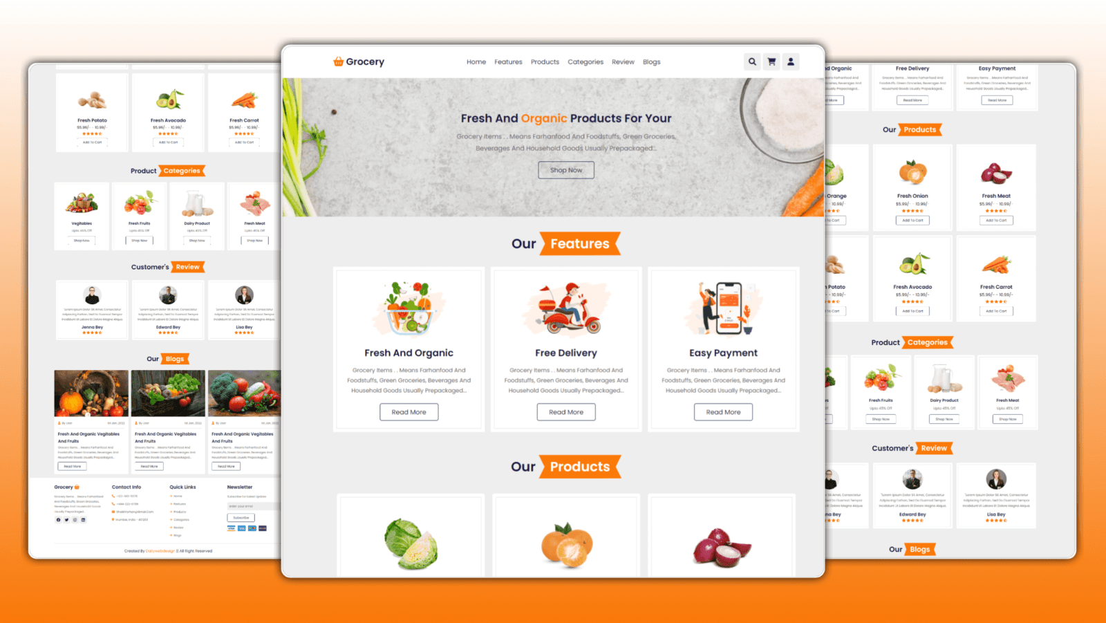 Grocery shopping website Design Using HTML CSS And JAVASCRIPT With Source Code