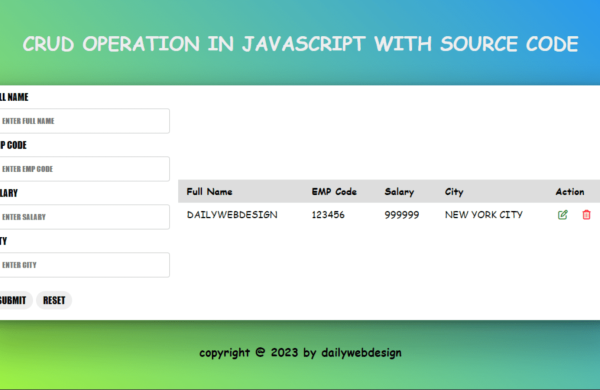 JavaScript CRUD Operation Made Easy: Source Code Included!