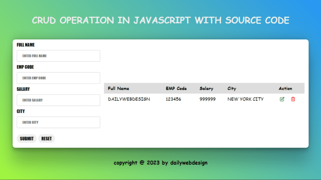 JavaScript CRUD Operation Made Easy: Source Code Included!