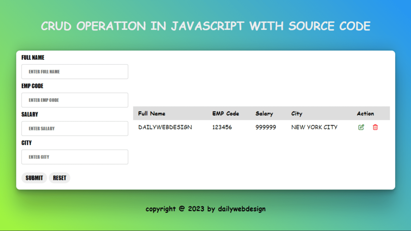 JavaScript CRUD Operation Made Easy: Source Code Included!