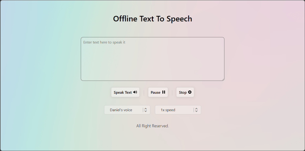 Offline Text To Speech