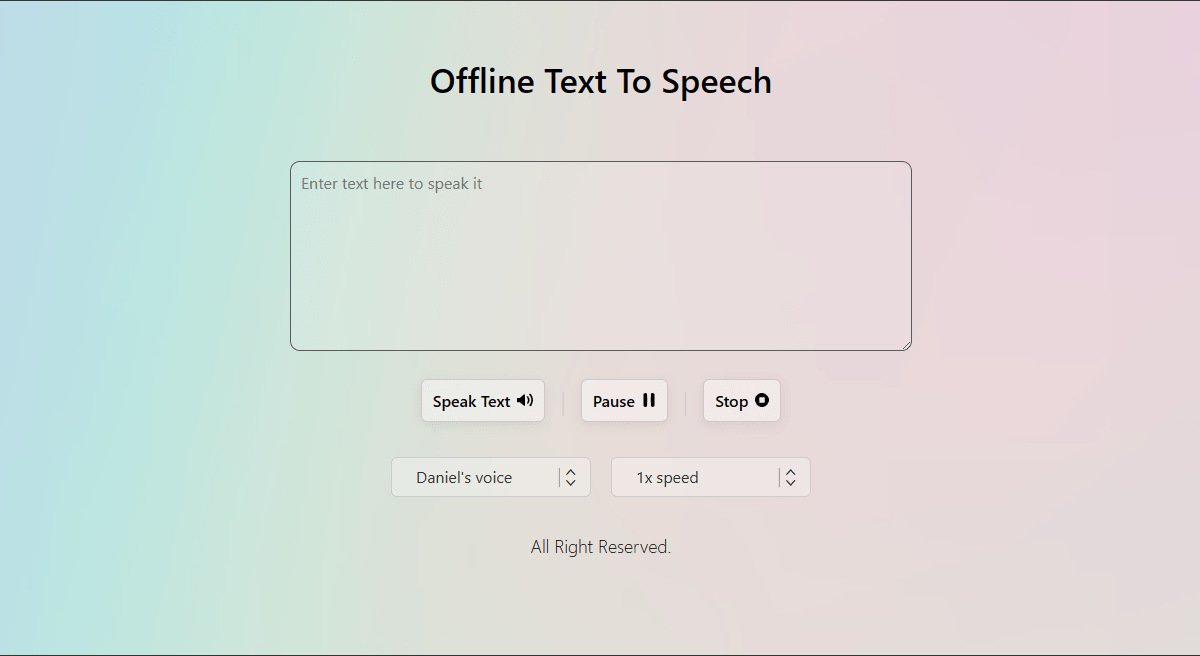 Offline Text To Speech