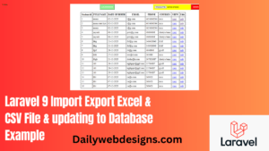 Laravel 9 Import Export Excel & CSV File & updating to Database Example