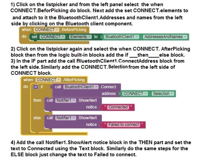 Blocks panel to code the app